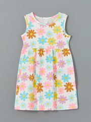 LCW Kids Crew Neck Floral Girls Cotton Dress