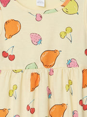 LCW Kids Crew Neck Floral Girls Cotton Dress