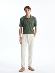 Slim Fit Linen Blend Men Trousers