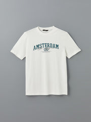 Xside- Crew Neck Amsterdam Printed Combed Cotton Men T-Shirt