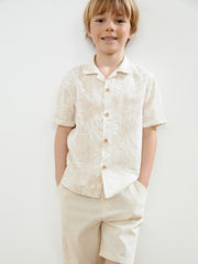 LCW Kids Resort Collar Printed Boy Shirt