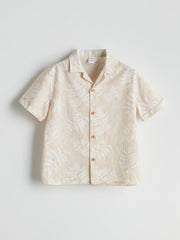 LCW Kids Resort Collar Printed Boy Shirt