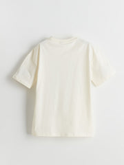 LCW Kids Crew Neck Printed Combed Cotton Embossed BoyS T-Shirt