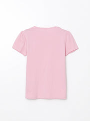 Crew Neck Floral Girls T-Shirt