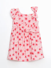 LCW Kids Crew Neck GirlS Crinkle Dress