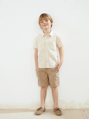 LCW Kids Elastic Waist Boy Pocket Linen Shorts