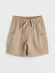 LCW Kids Elastic Waist Boy Pocket Linen Shorts
