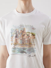 Xside Crew Neck Marseille Printed Combed Cotton Men T-Shirt