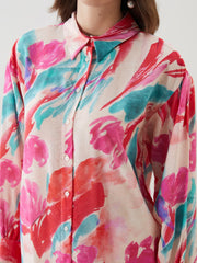 LCW Modest Patterned Oversize Women Shirt Tunic