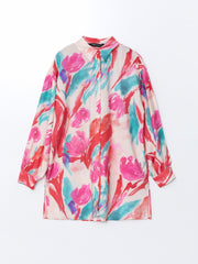 LCW Modest Patterned Oversize Women Shirt Tunic