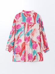 LCW Modest Patterned Oversize Women Shirt Tunic