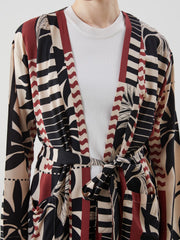 LCW Modest Shawl Collar Patterned Oversize Women Kimono