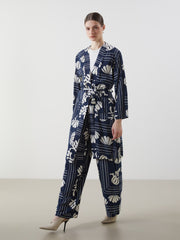 LCW Modest Shawl Collar Patterned Oversize Women Kimono