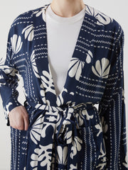 LCW Modest Shawl Collar Patterned Oversize Women Kimono