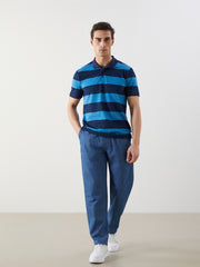 LCW Classic- Polo Collar Short Sleeve Striped Pique Men T-Shirt