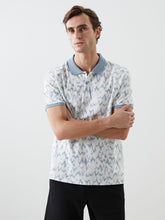 LCW Vision Turquoise Polo Neck Short Sleeve Patterned Pique Men T-Shirt