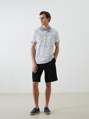 LCW Vision Turquoise Polo Neck Short Sleeve Patterned Pique Men T-Shirt