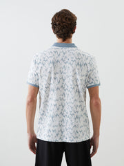 LCW Vision Turquoise Polo Neck Short Sleeve Patterned Pique Men T-Shirt