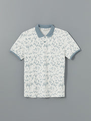 LCW Vision Turquoise Polo Neck Short Sleeve Patterned Pique Men T-Shirt