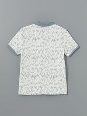 LCW Vision Turquoise Polo Neck Short Sleeve Patterned Pique Men T-Shirt