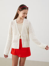 LCW Kids V-Neck Openwork Girls Knitwear Cardigan