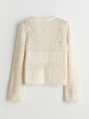 LCW Kids V-Neck Openwork Girls Knitwear Cardigan