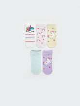 LCW Kids Patterned Girls Booties Socks 5-Pack