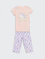 LCW Kids Crew Neck Girls Pajama Set