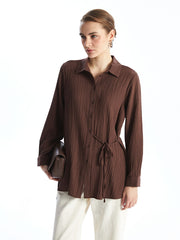 LCWAIKIKI Classic Brown Textured Women Shirt Tunic