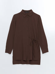 LCWAIKIKI Classic Brown Textured Women Shirt Tunic