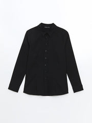 LCWAIKIKI Classic Black Long Sleeve Poplin Women Shirt