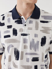 LCW Vision Green Polo Neck Short Sleeve Patterned Pique Men T-Shirt