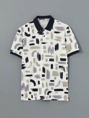 LCW Vision Green Polo Neck Short Sleeve Patterned Pique Men T-Shirt