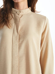 LCWAIKIKI Classic Beige Judge Collar Women Shirt Tunic