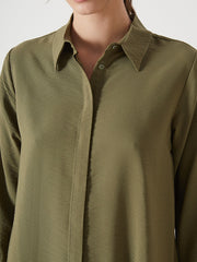 LCWAIKIKI Classic Navy Blue Loose Fit Women Shirt Tunic