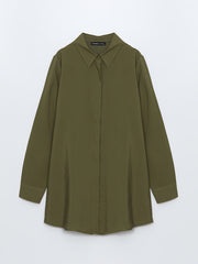 LCWAIKIKI Classic Navy Blue Loose Fit Women Shirt Tunic