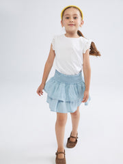 LCW Kids Elastic Waist GirlS Jean Skirt