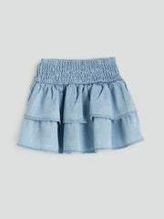 LCW Kids Elastic Waist GirlS Jean Skirt