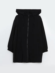 LCW Modest Ecru Hooded Plain Oversize Women Tunic