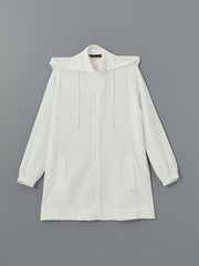 LCW Modest Ecru Hooded Plain Oversize Women Tunic