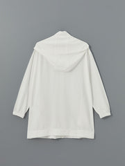 LCW Modest Ecru Hooded Plain Oversize Women Tunic