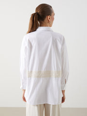 LCW Classic Lace Detailed Poplin Women Shirt Tunic