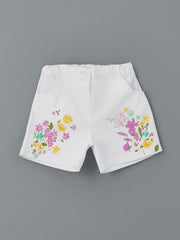LCW Kids Elastic Waist Floral Girls Shorts