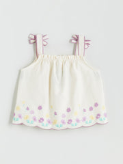 LCW Kids Square Neck Floral GirlS Blouse And Shorts 2-Pack