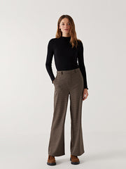 LCW Modest Ecru Stand Collar Women Bodysuit