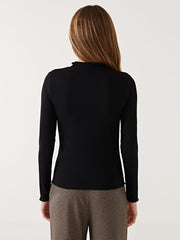 LCW Modest Ecru Stand Collar Women Bodysuit