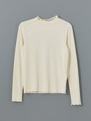 LCW Modest Ecru Stand Collar Women Bodysuit