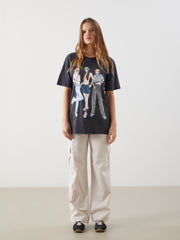 Xside Crew Neck Printed Women T-Shirt