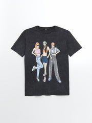 Xside Crew Neck Printed Women T-Shirt