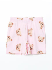 LCW Young Teddy Bear Printed Women Pajama Set With Shorts